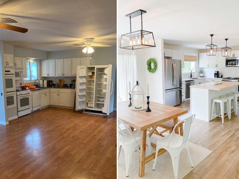 Kitchen before and after remodeling project